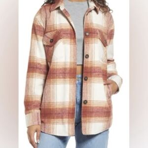 Plaid Women's Jacket in Red and Cream